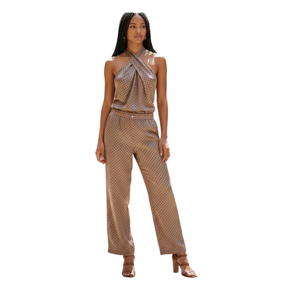Seed Heritage Camel Scarf Print Pant Set size 10
